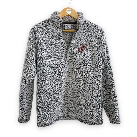 Poshmark Poshfixings Logo teddy fuzzy sherpa pullover grey heathered small - Picture 1 of 8